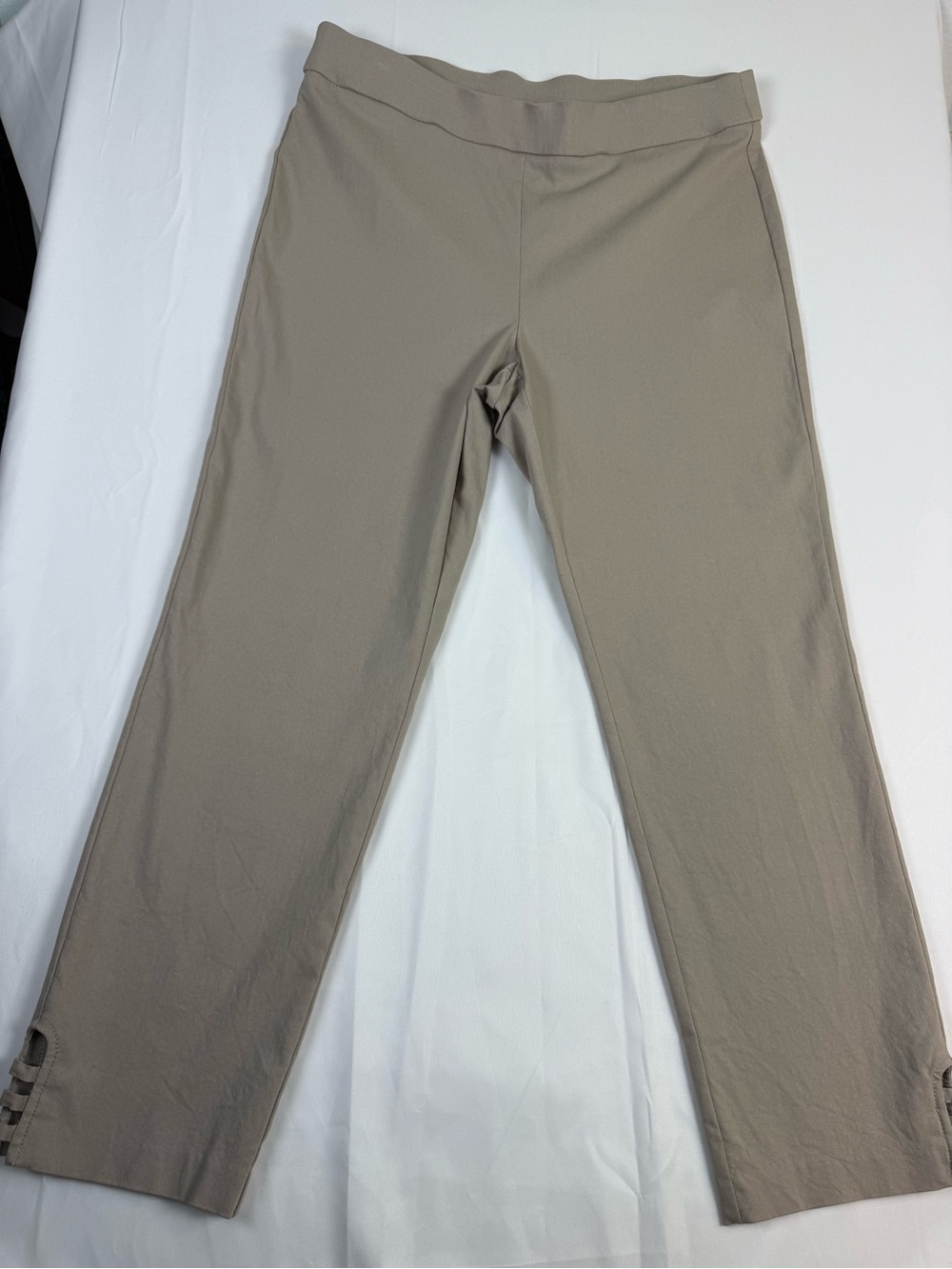 Straight Leg Women's Stretch Pants in Light Taupe